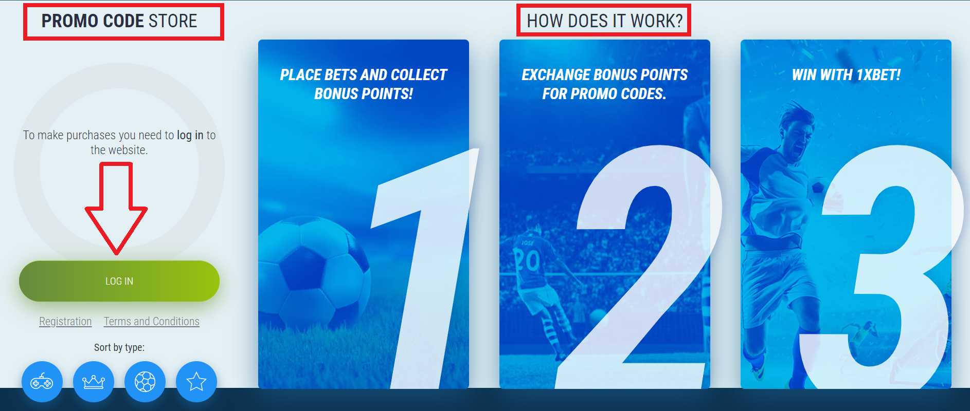 Where can you find unique codes from the 1xBet company